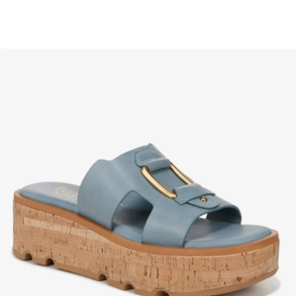 NEW Franco Sarto Hesta Wedge Sandal Denim